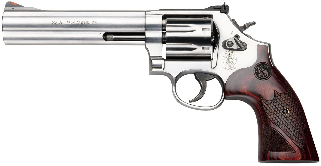 <body><p style="font-family:arial;"><p align="left">
Caliber: .357 Magnum, .38 S&W SPECIAL +P</br>
Capacity: 7</br>
Barrel Length: 6" / 15.2 cm</br>
Overall Length: 11.9"</br>
Front Sight: Red Ramp</br>
Rear Sight: Adjustable White Outline</br>
Action: Single/Double Action</br>
Grip: Textured Wood</br>
Weight: 44.9 oz / 1,272.9g</br>
Cylinder Material: Stainless Steel</br>
Barrel/Frame Material: Stainless Steel</br>
Frame Finish: Satin Stainless</br>
<h1 style="color:green">$799.00</h1></p></body></html>