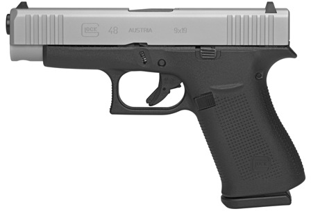 <BODY><P STYLE="FONT-FAMILY:ARIAL;"><P ALIGN="LEFT">
Glock<br>
Model: 48<br>
Action: Semi-automatic<br>
Caliber: 9MM<br>
Barrel Length: 4.17" Barrel<br>
Frame/Material: Polymer<br>
Finish/Color: Silver<br>
Grips/Stock: Polymer<br>
Capacity: 10Rd<br>
Accessories: 2 Mags<br>
Safety: Trigger<br>
<H1 STYLE="COLOR:GREEN">$499.95 & up</H1></P></BODY></HTML>